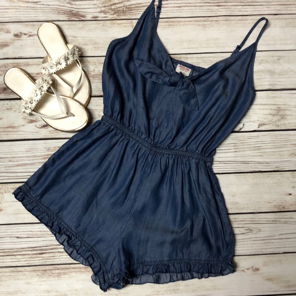 Denim Lightweight Ruffle Romper